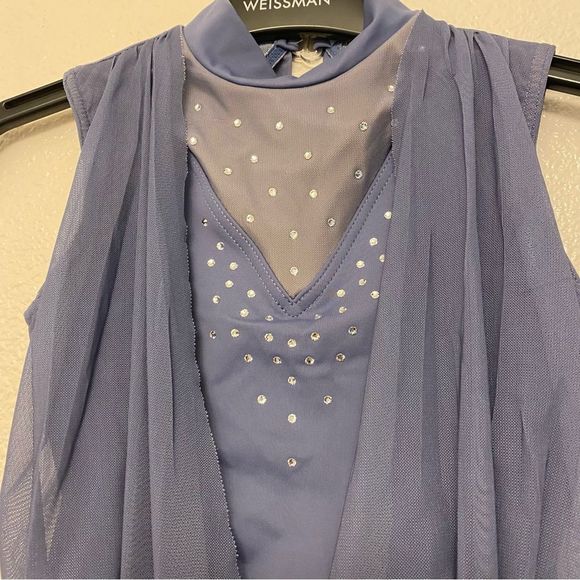 Weissman Blue Dance Costume with Star Accents - Picture 4 of 11